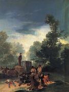 Francisco Goya Highwaymen attacking a  Coach oil painting